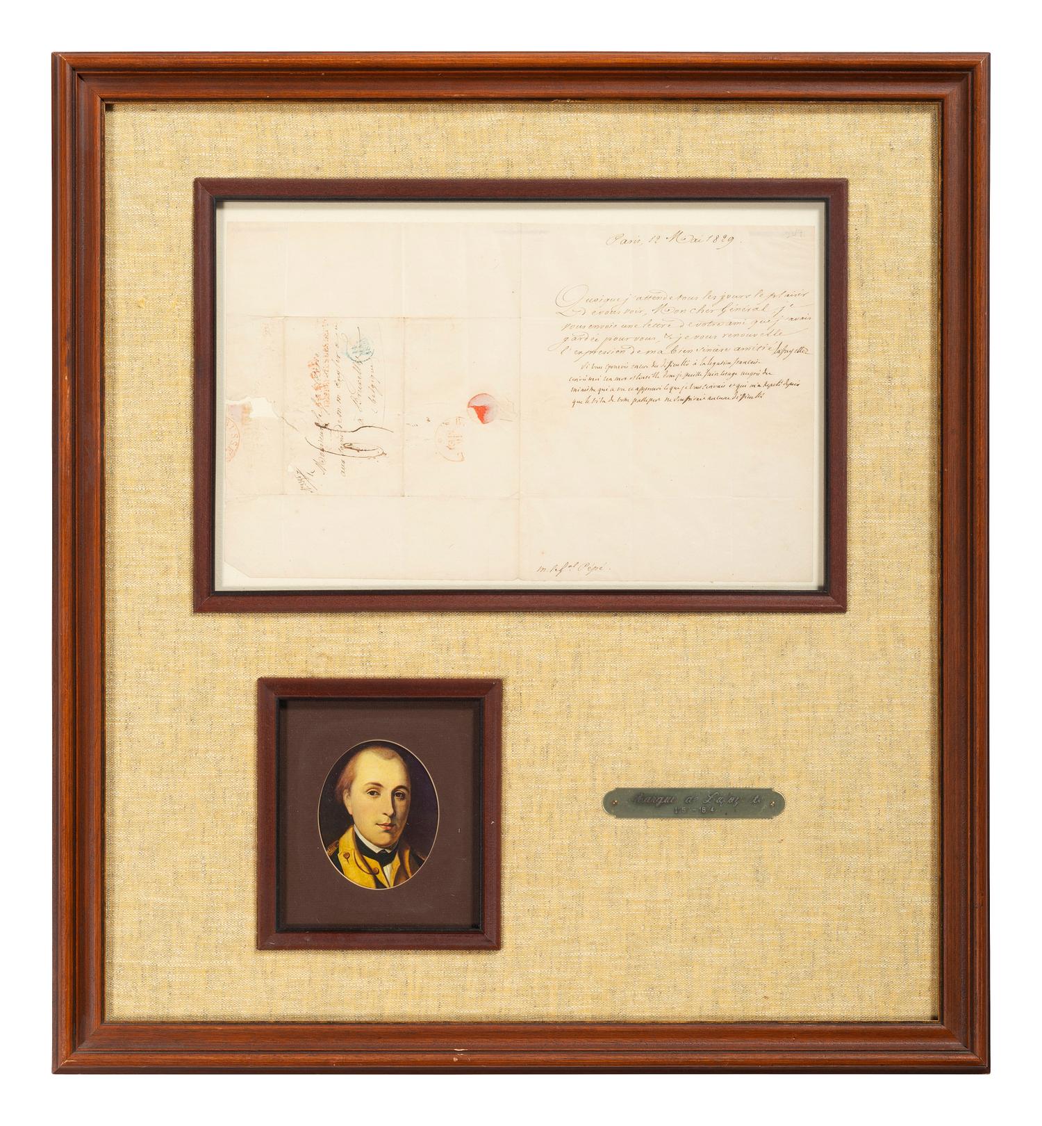 LAFAYETTE, Marie Joseph Paul Yves Roch Gilbert du Motier, Maquis de (1757-1834). Autograph letter signed ("Lafayette"), to General Guglielmo PÉPÉ (1782-1855). Paris, 12 May 1829.