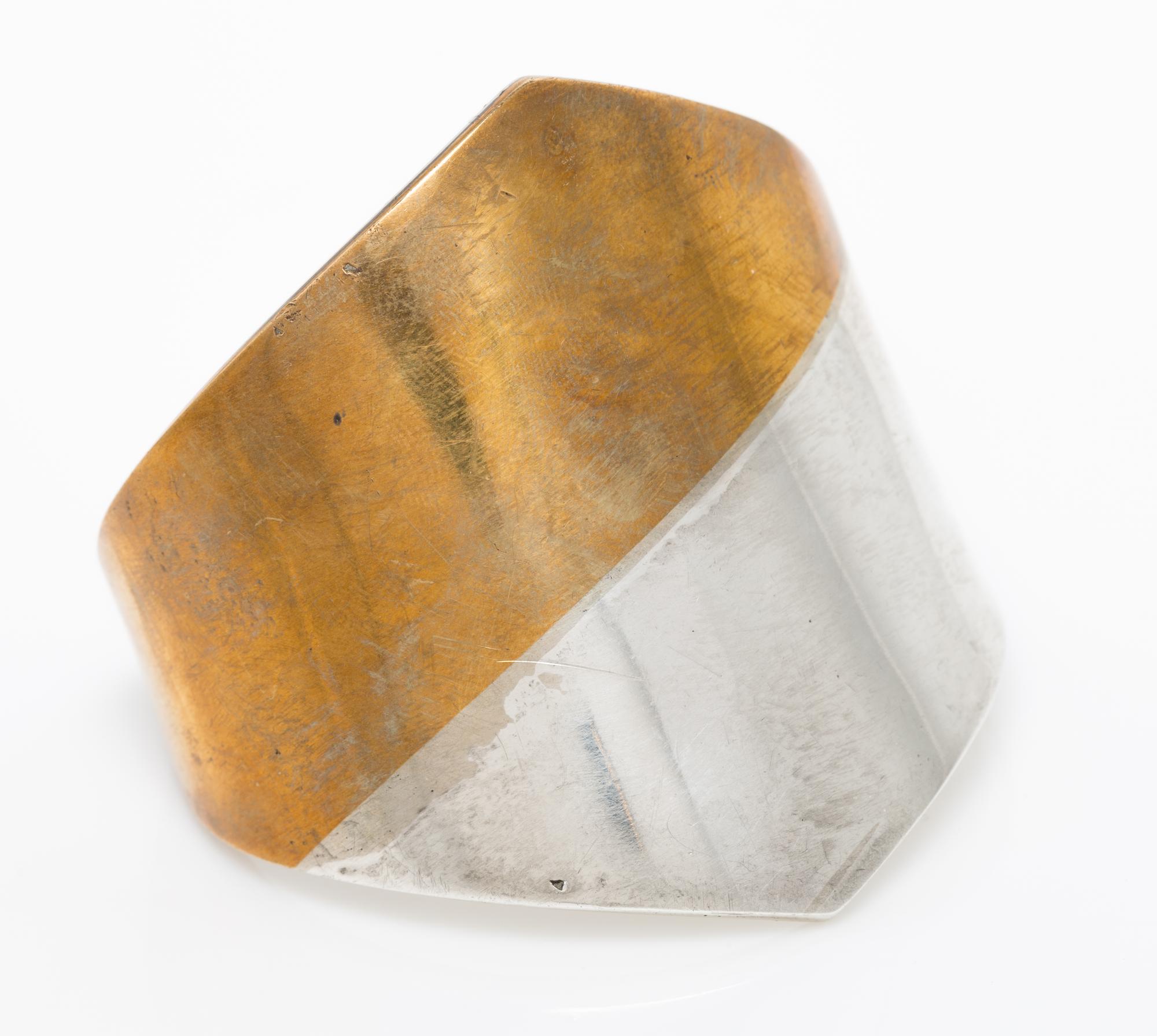 A Sterling Silver and Brass Cuff Bracelet, Taxco, 83.80 dwts.
