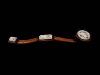 A Chinese White Jade Inset Hardwood Ruyi Scepter