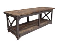 An Industrial Wood and Steel Table 95" W x 30.5" D x 33" H — United States, Early 20th Century