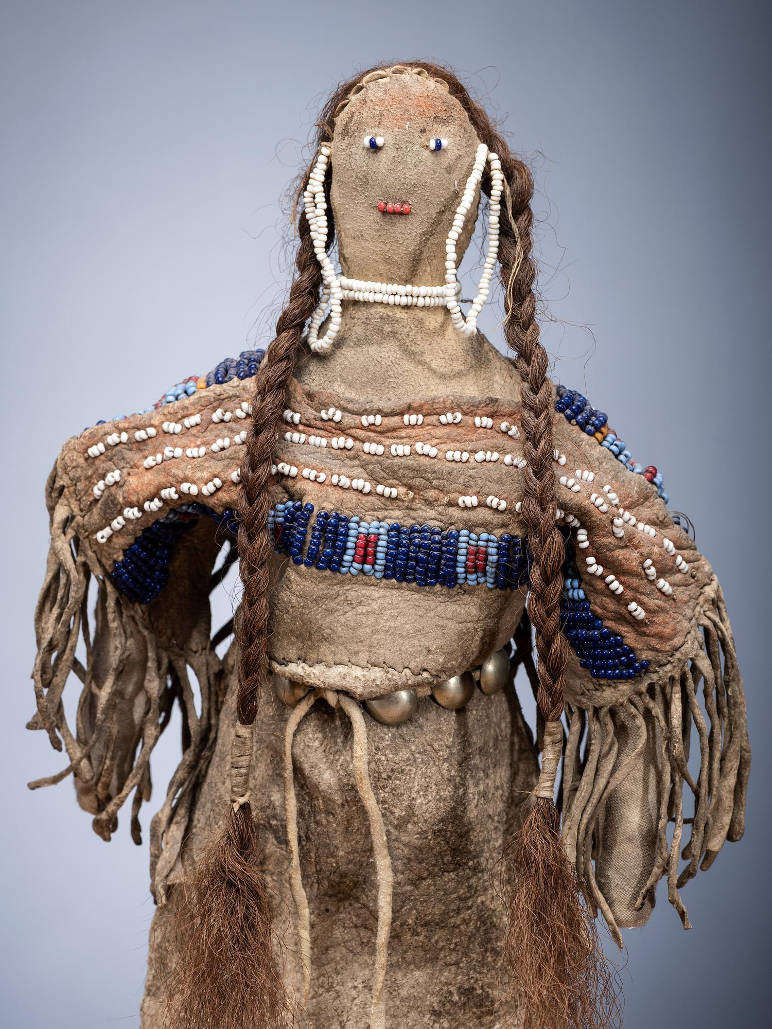 Cheyenne Beaded Hide Dress, with Brewer Made Doll