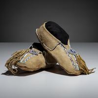 Comanche Beaded Hide Moccasins