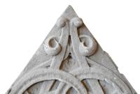 A Monumental Carved Limestone Pediment 80" W x 4.5" D x 62" H — United States, Circa 1880