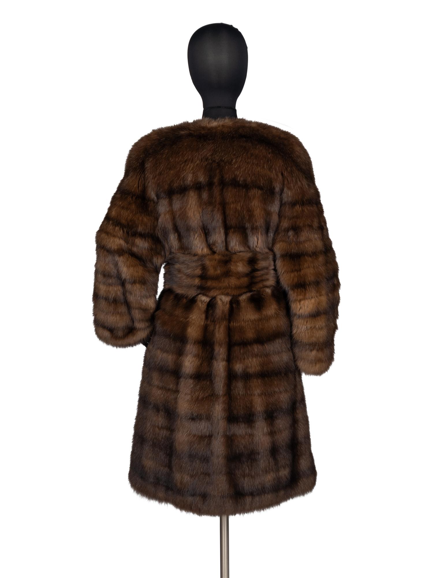 J. Mendel Barguzinsky Russian Sable Fur Coat With Belt