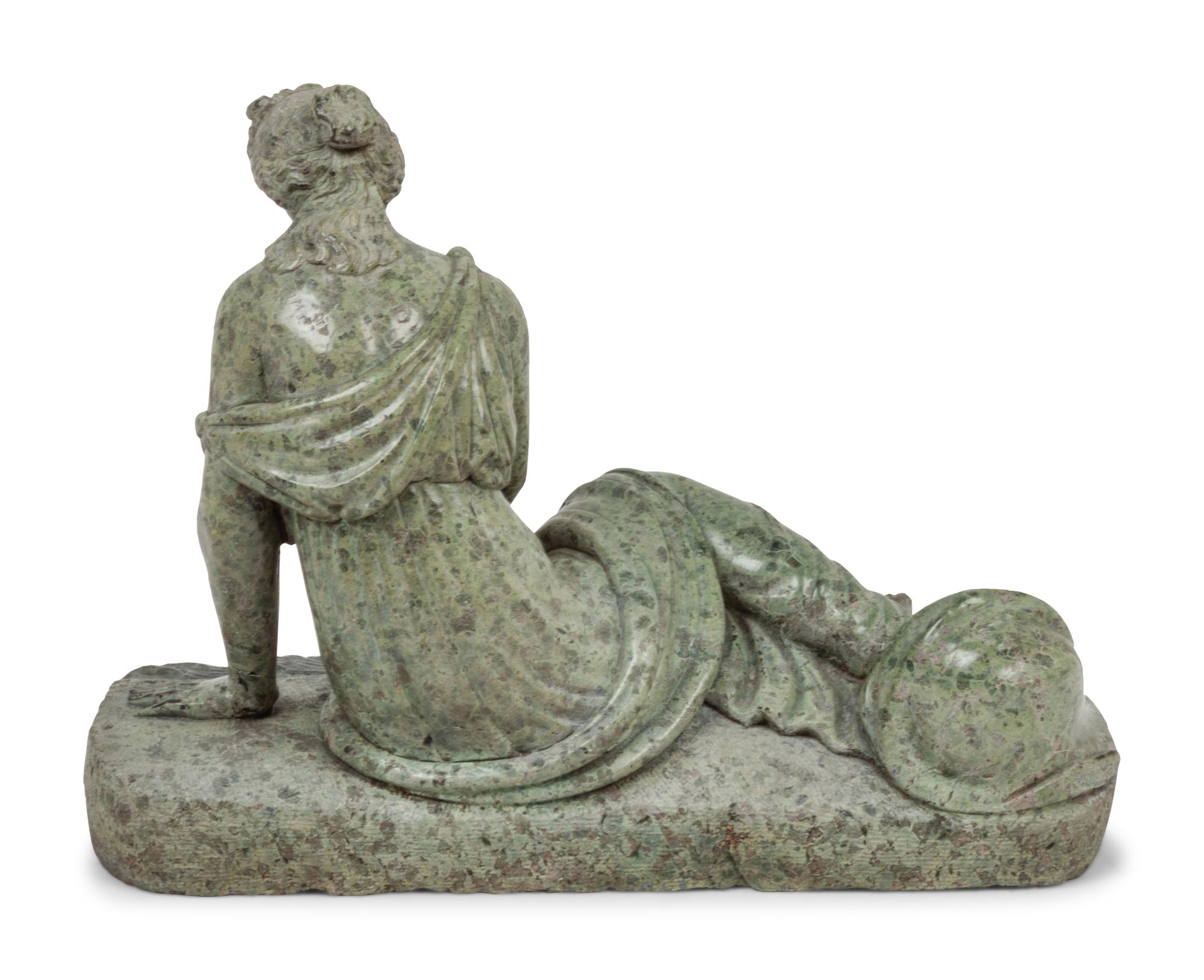 A Carved Marble Seated Figure of a Woman, After the Antique