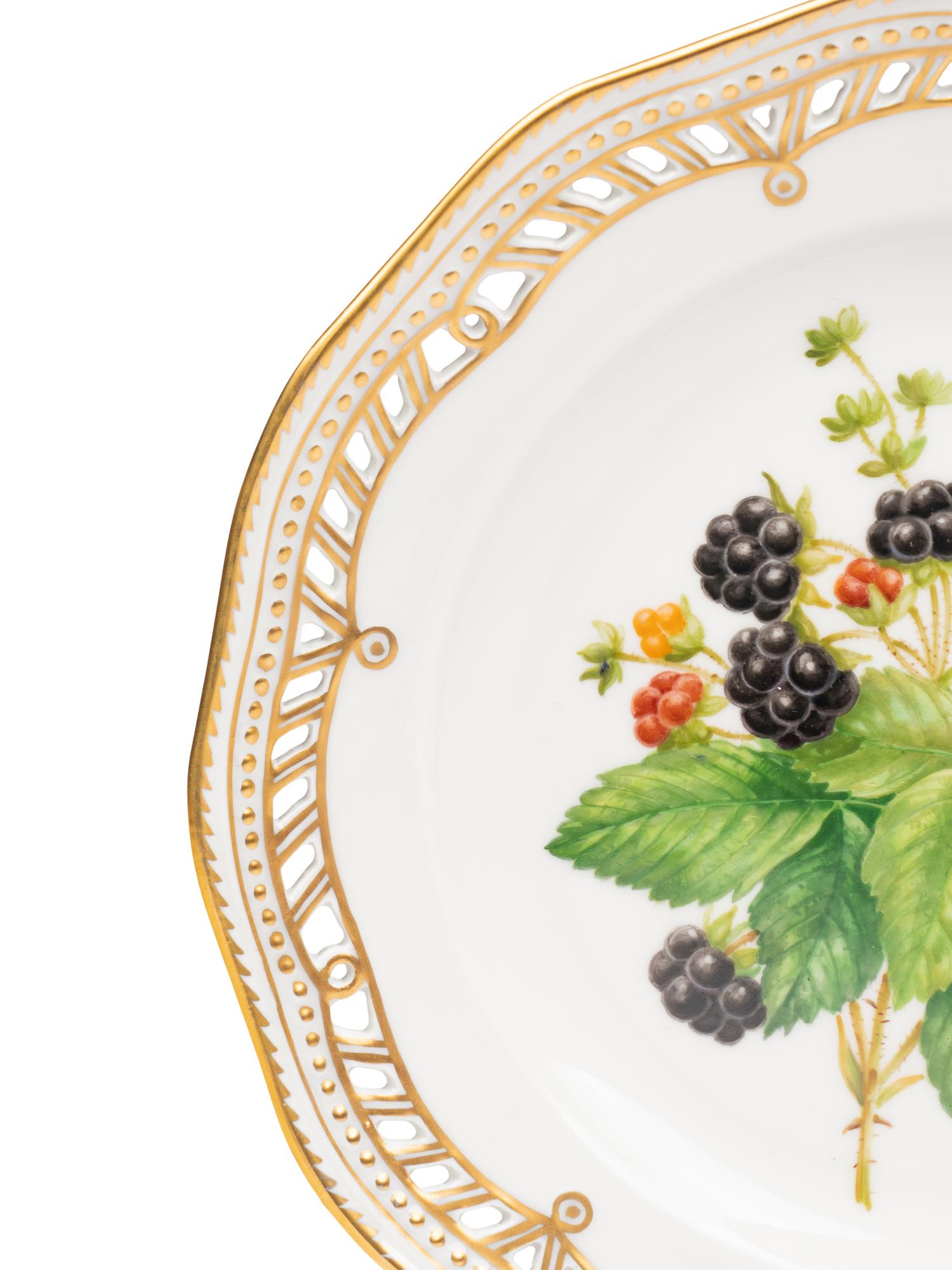 Four Royal Copenhagen Porcelain Fruit Plates