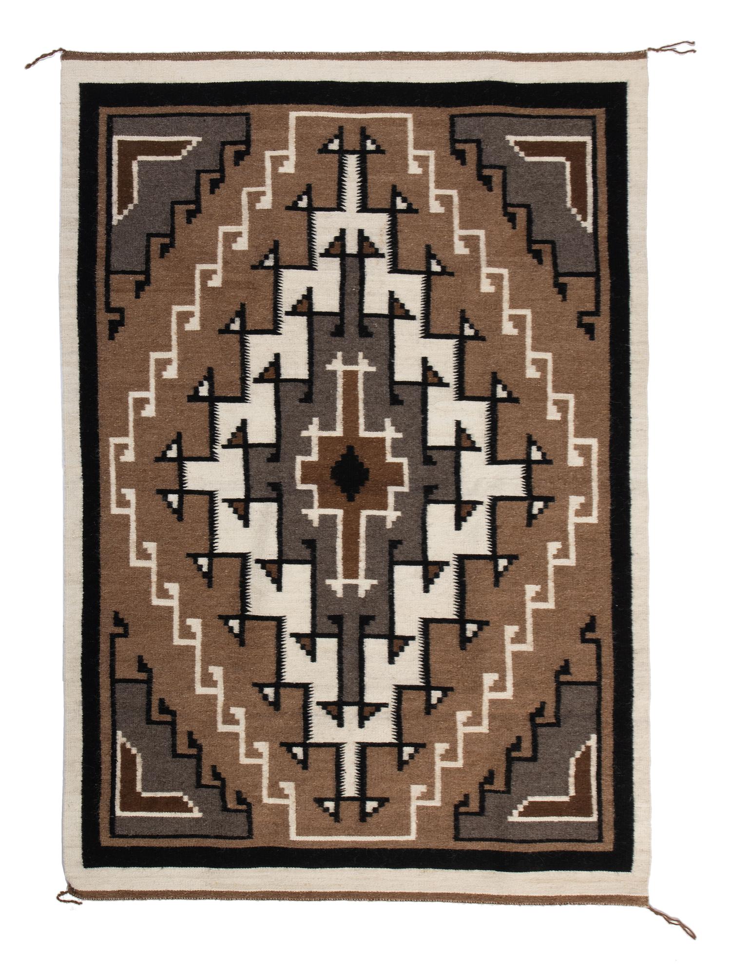 Navajo Two Grey Hills Pattern Weaving / Rug