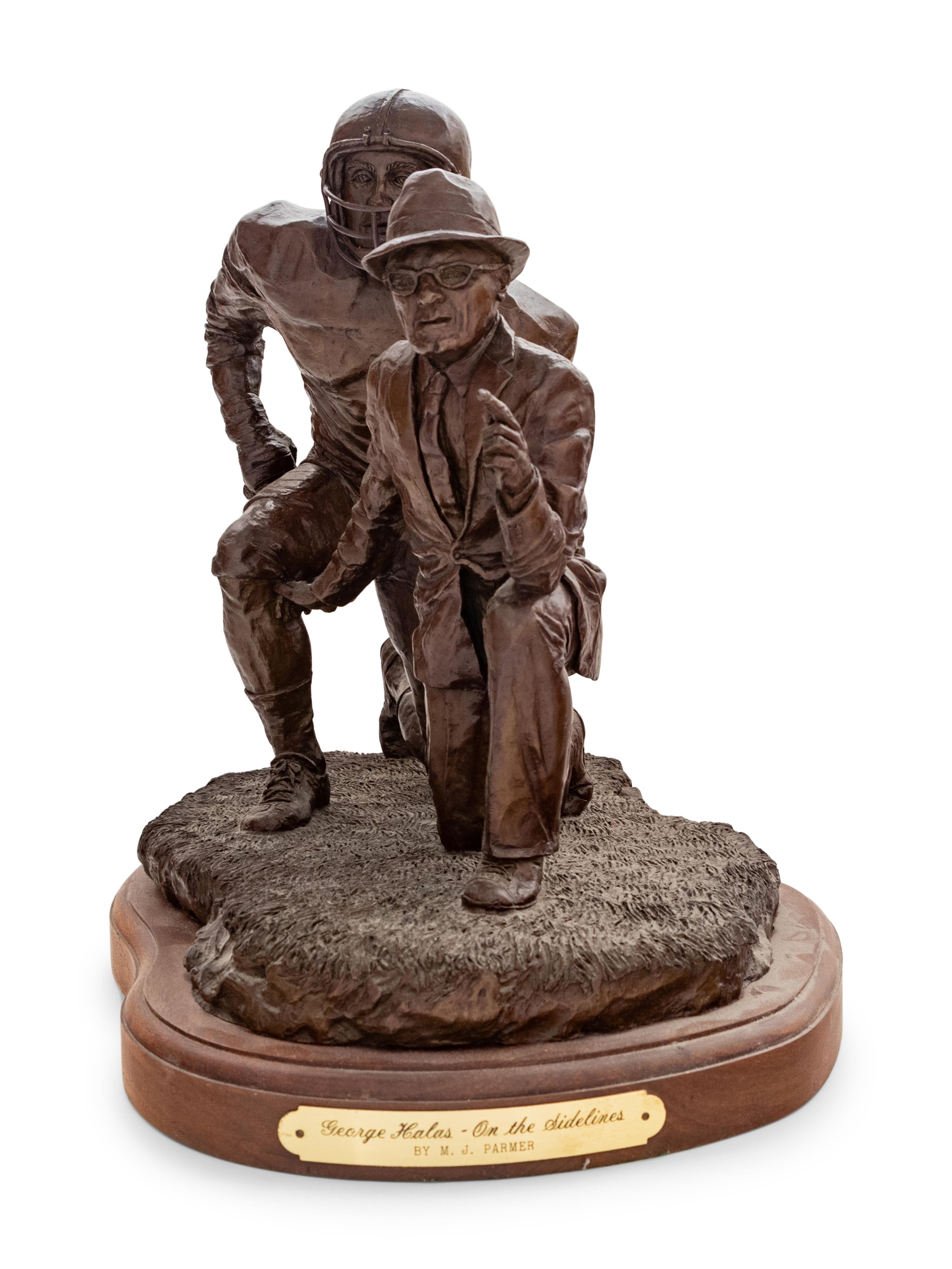 A M.J. Parmer "George Halas On The Sidelines" Sculpture Formerly Displayed at Mike Ditka's Restaurant,
