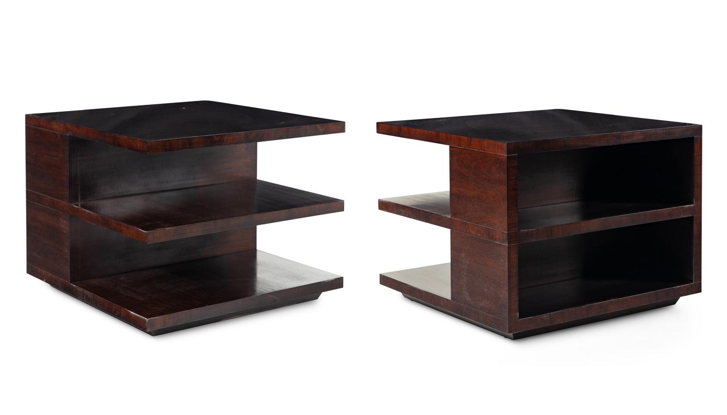A Pair of Kerry Joyce Sculley Three-Tier Side Tables