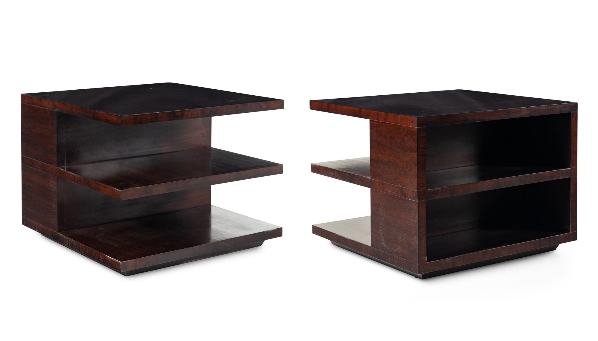 A Pair of Kerry Joyce Sculley Three-Tier Side Tables