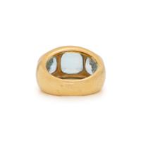 SEAMAN SCHEPPS, BLUE TOPAZ AND YELLOW GOLD RING