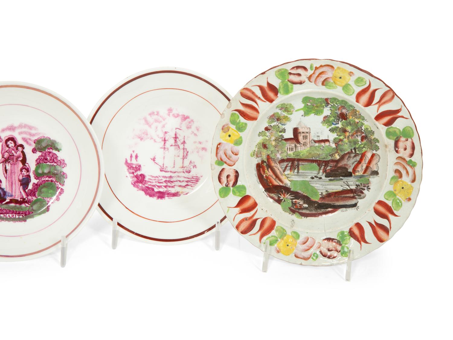Eight English Soft Paste Porcelain Plates
