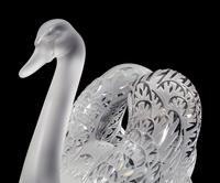 A Pair of Lalique Miroir Cygnes Centerpieces
