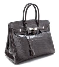 An Hermes Graphite Porosus Crocodile 35cm Birkin Handbag, 14" x 10" x 7".