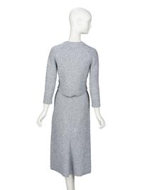 BALENCIAGA, GLITTERY SILVER KNIT ENSEMBLE