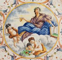 Two Majolica Earthenware Chargers