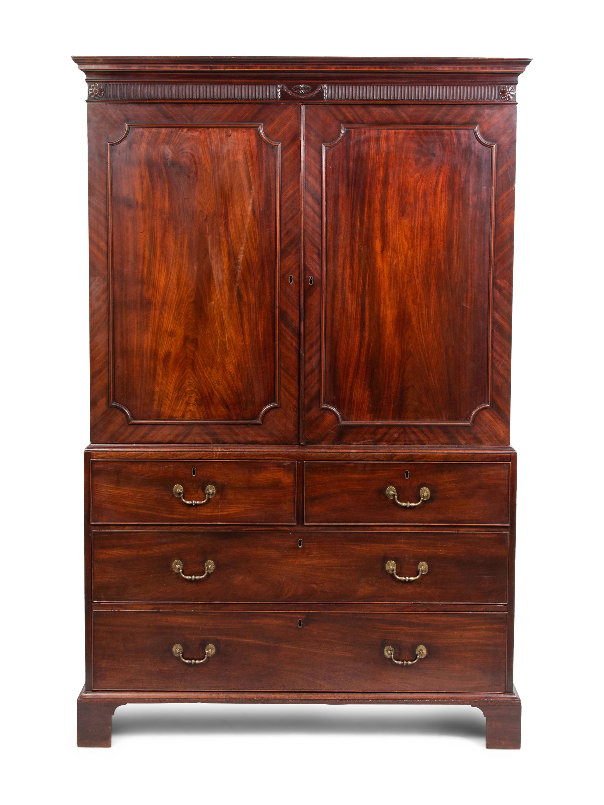 A George III Style Mahogany Linen Press