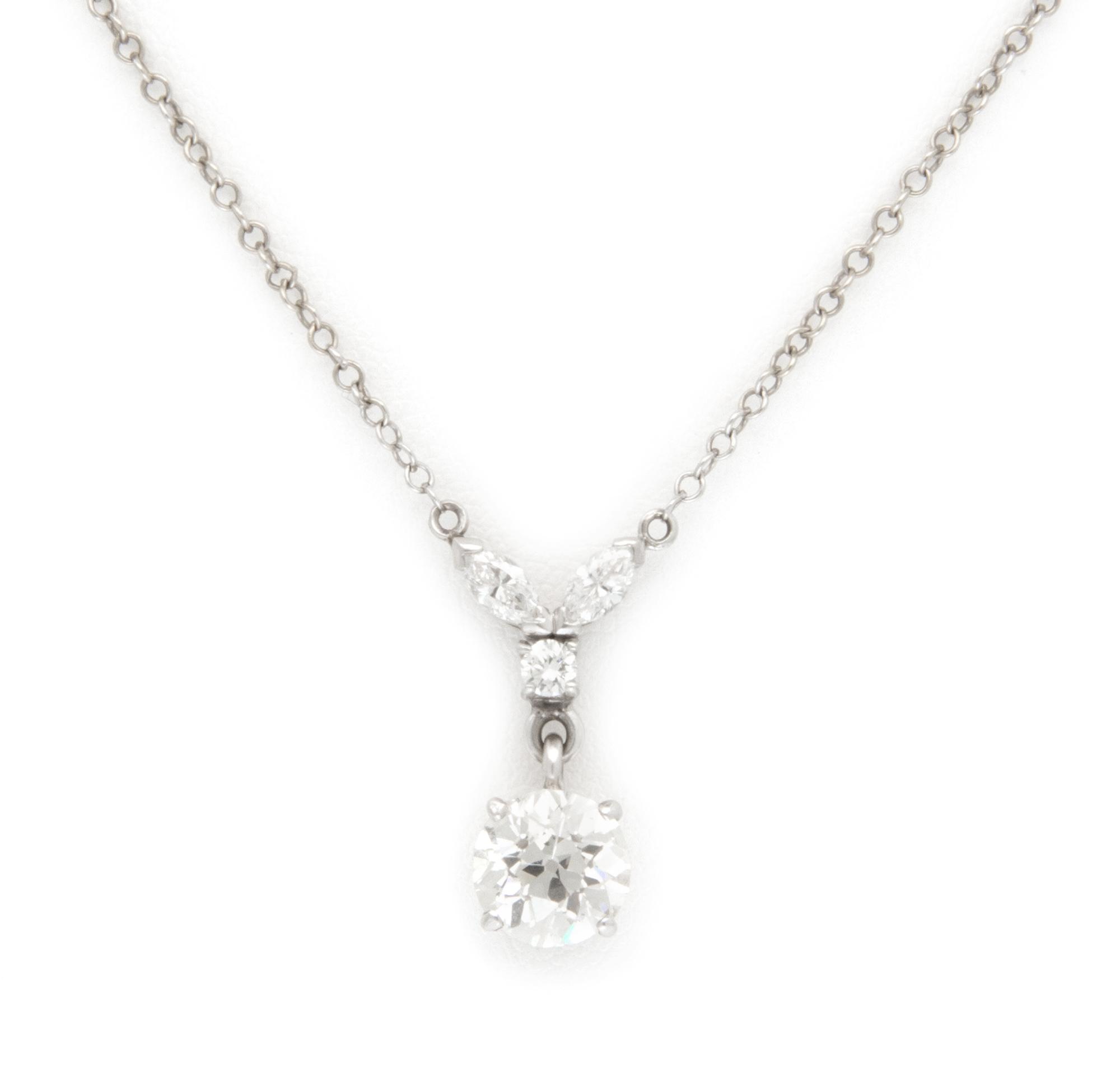 A White Gold and Diamond Pendant, 2.60 dwts.
