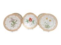 An Assembled Set of Six Royal Copenhagen Flora Danica Large-Rim Soup Bowls