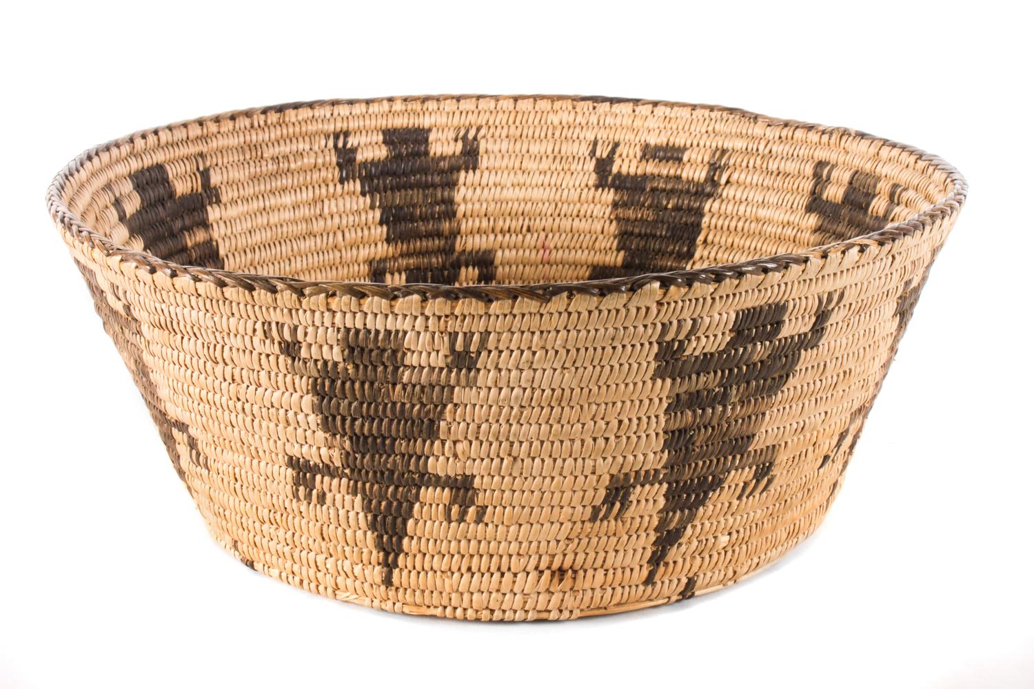 Akimel O'odham (Pima) Basket Height 4 1/2 x diameter 12 inches.