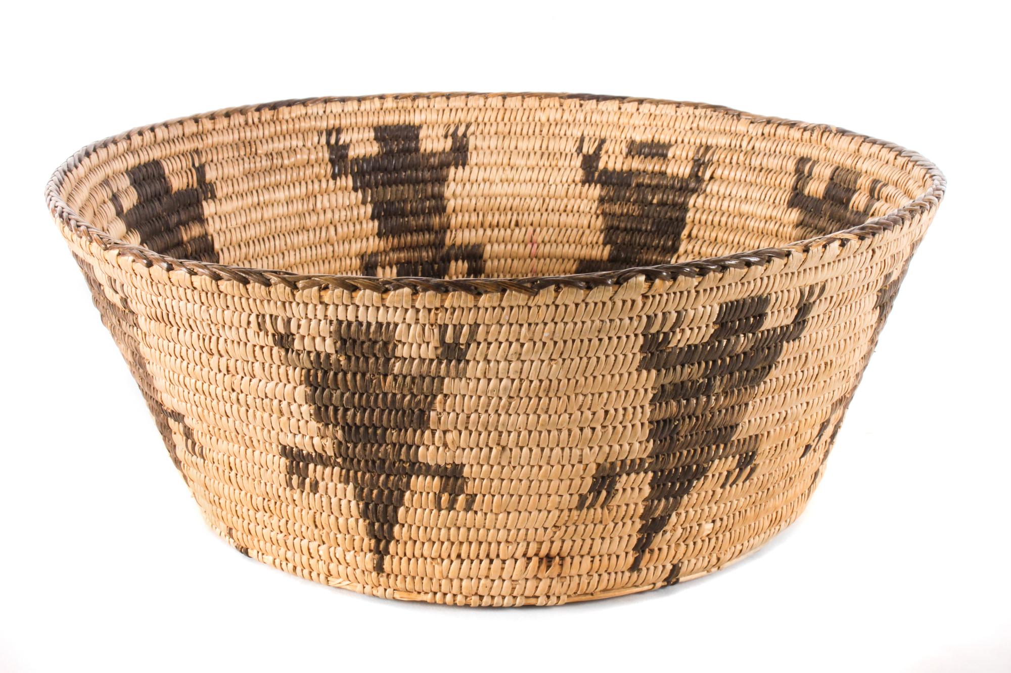 Akimel O'odham (Pima) Basket Height 4 1/2 x diameter 12 inches.