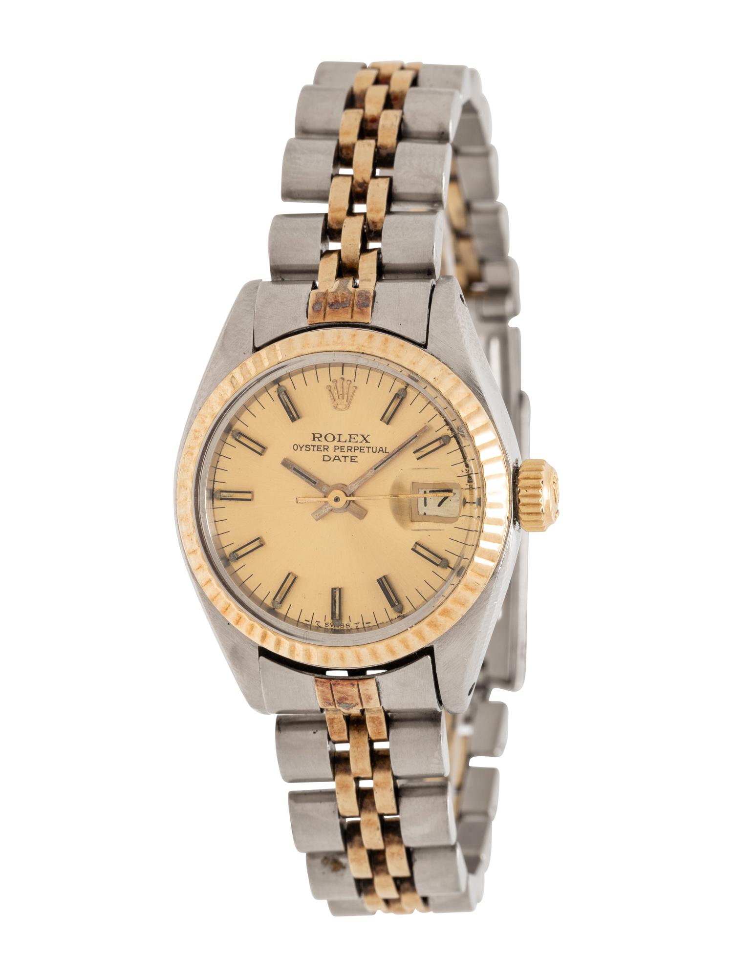 ROLEX, REF. 6917 STAINLESS STEEL AND 18K YELLOW 'LADY DATE' WATCH