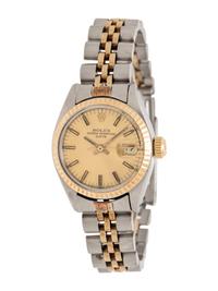 ROLEX, REF. 6917 STAINLESS STEEL AND 18K YELLOW 'LADY DATE' WATCH