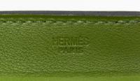 An Hermes Vert Anis Leather Passport Pouch, 7" x 8" x 1".