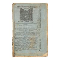[Franklin, Benjamin] Urban, Sylvanus. The Gentleman's Magazine For October 1752, in the Rare Original Wrappers with Articles on Benjamin Franklin's Electrical Experiments