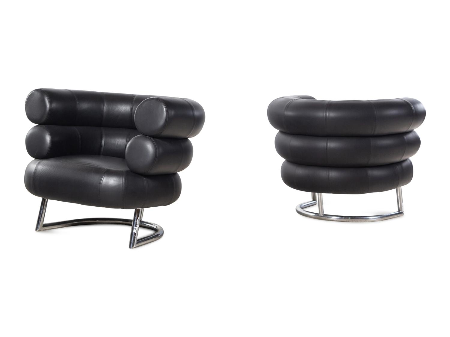 A Pair of Bibendum Armchairs After the Design by Eileen Gray