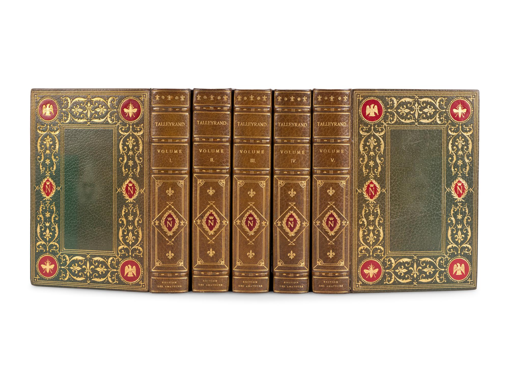 [BONAPARTE, Napoleon (1769-1821)]. [The Napoleon Series]. HAZLITT, William (1778-1830). Life of Napoleon Bonaparte . 6 volumes. -- BOURRIENNE, Louis Antoine Fauvelet de (1769-1834). Memoirs of Napoleon Bonaparte . 4 volumes. -- JUNOT, Laure, Duchesse D'Abrantes (1784-1838). Memoirs of Madame Junot . 6 volumes. -- TALLEYRAND, Charles-Maurice, prince de (1754-1838). Memoirs of the Prince de Talleyrand . 5 vols. London: The Grolier Society, [ca 1905].