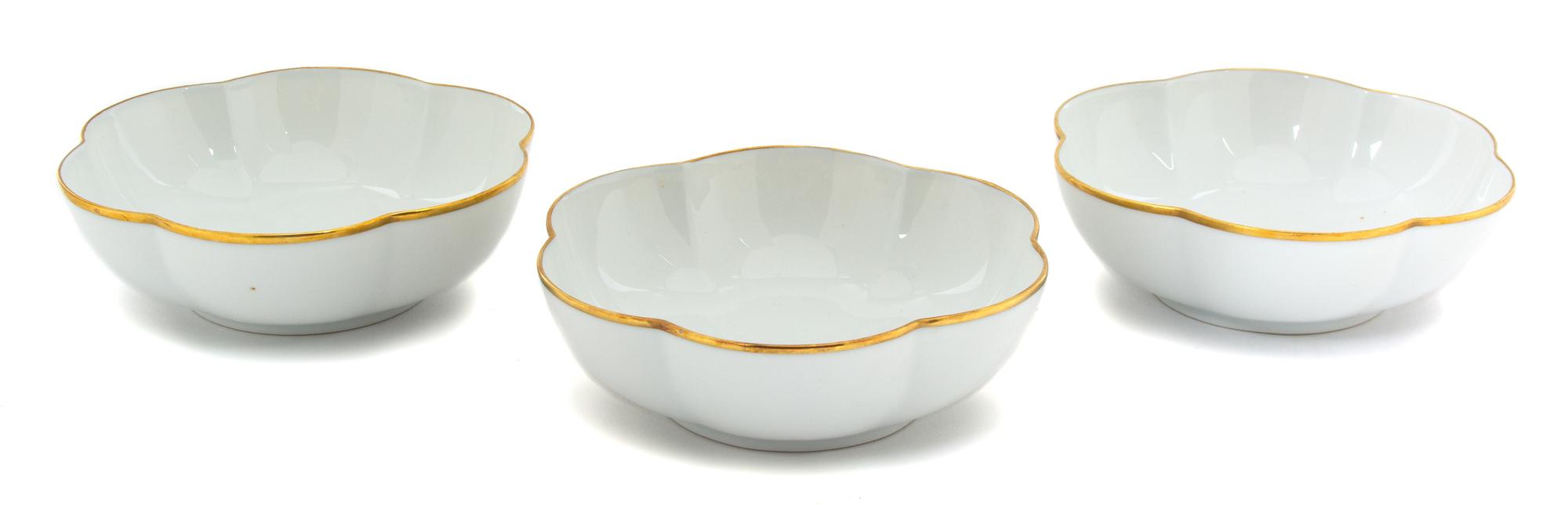 A Group of Nine Ceralene Limoges Porcelain Bowls Diameter 6 1/2 inches. — 20TH CENTURY