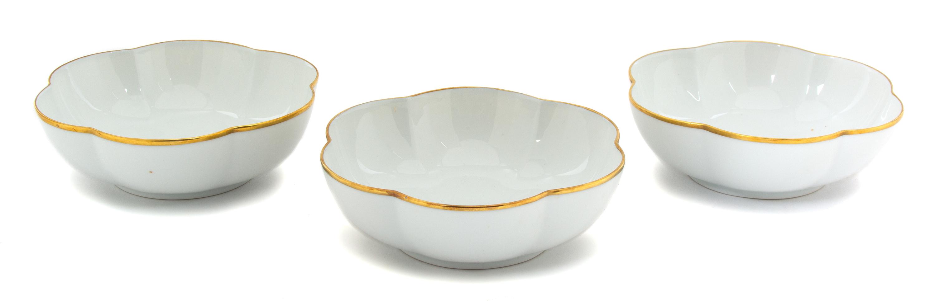 A Group of Nine Ceralene Limoges Porcelain Bowls Diameter 6 1/2 inches. — 20TH CENTURY