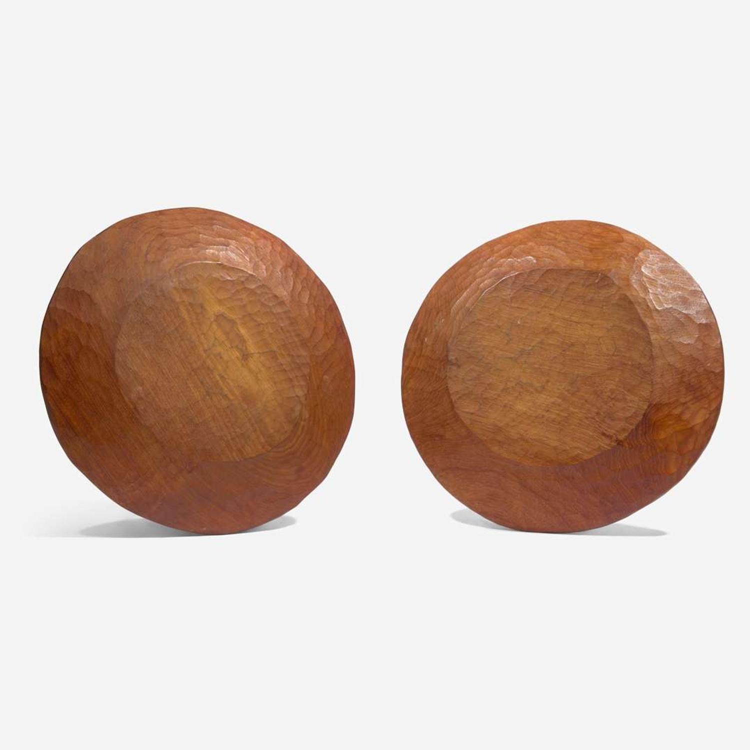 Leroy Setziol (American, 1915-2005) Pair of Chip-Carved Plates, USA, circa late 1960s