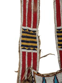 Yankton Sioux Beaded Buffalo Hide Shot Pouch, with Powder Horn
