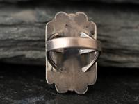 Navajo Silver and Petrified Wood Cuff Bracelet and Ring