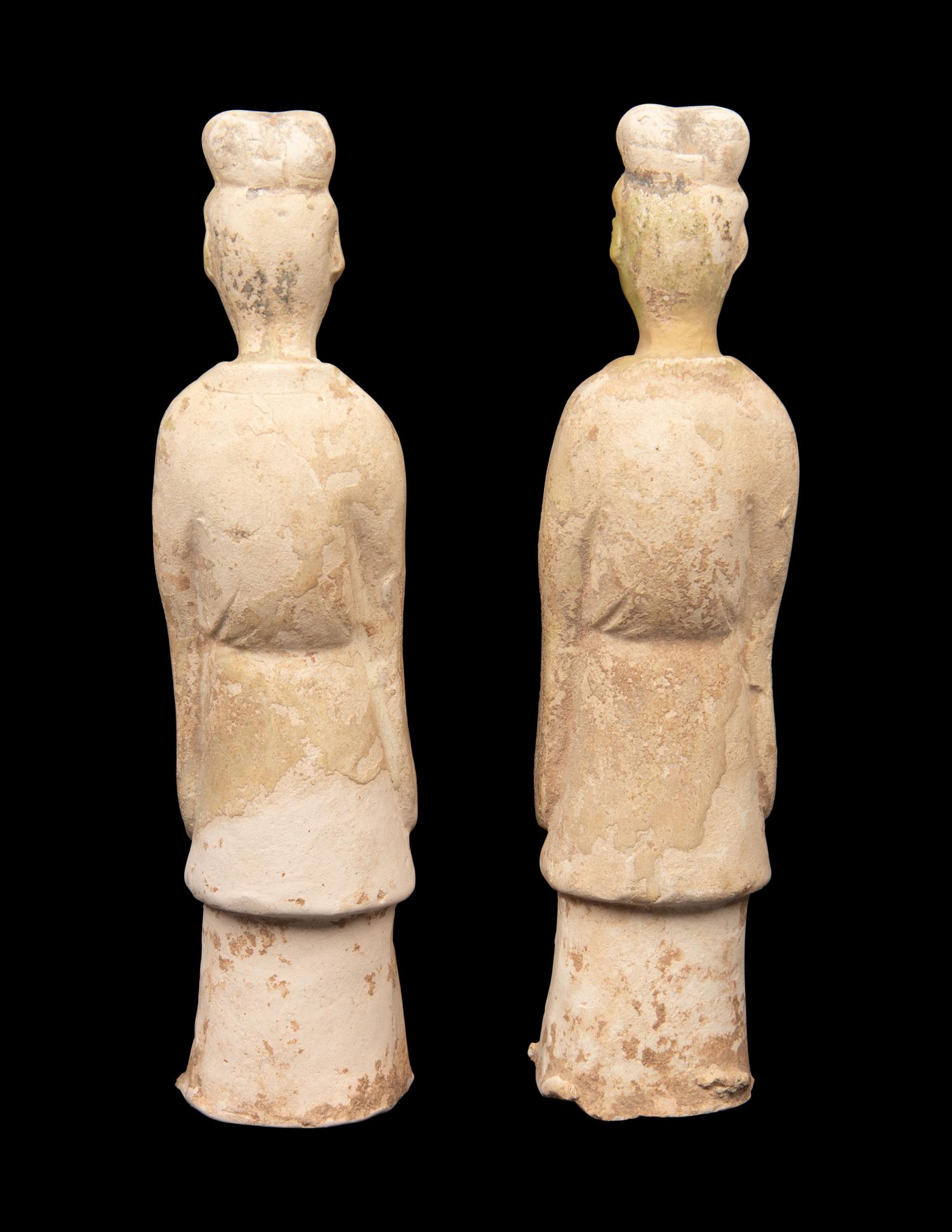 A Pair of Chinese Pottery Figures of Officials