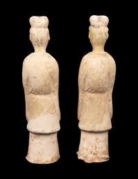 A Pair of Chinese Pottery Figures of Officials