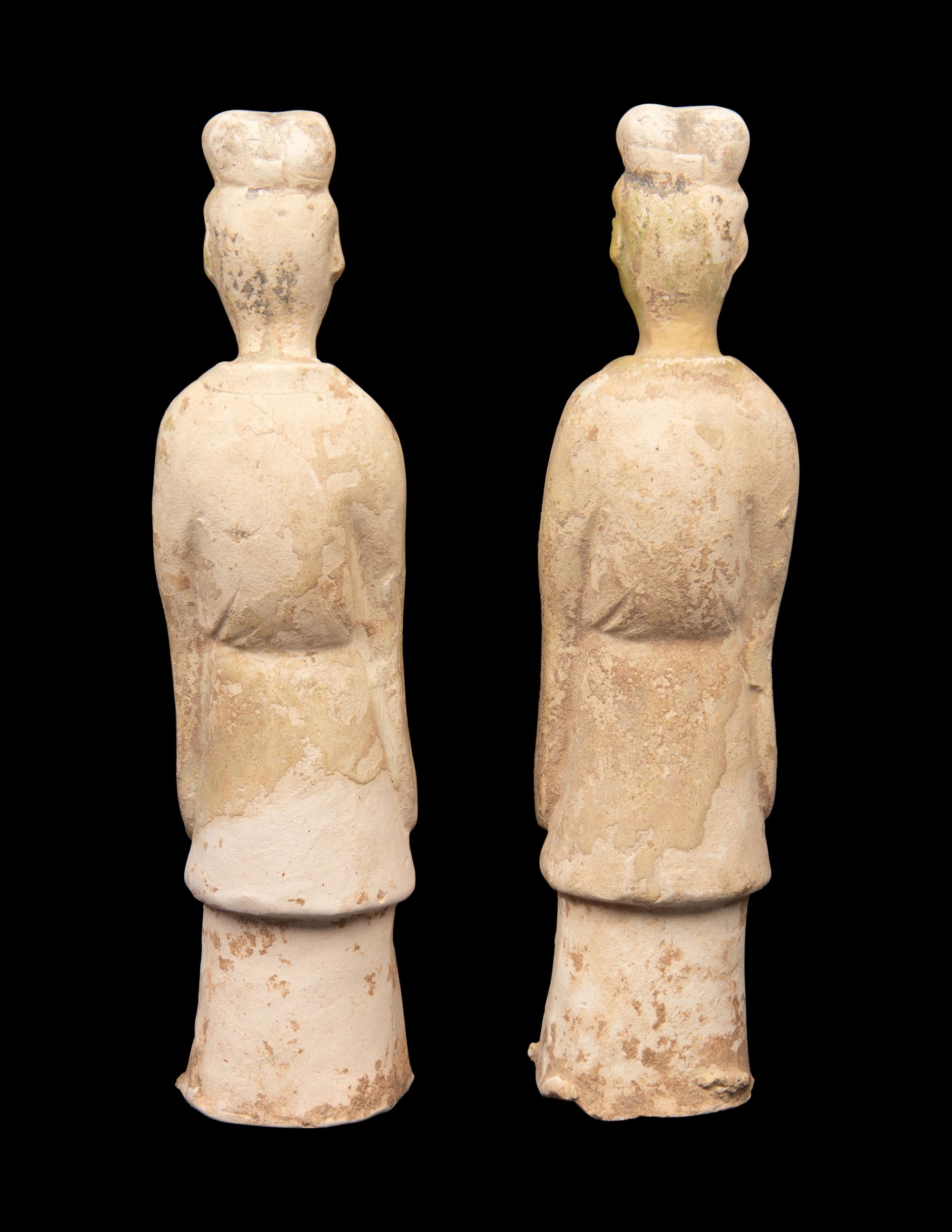 A Pair of Chinese Pottery Figures of Officials