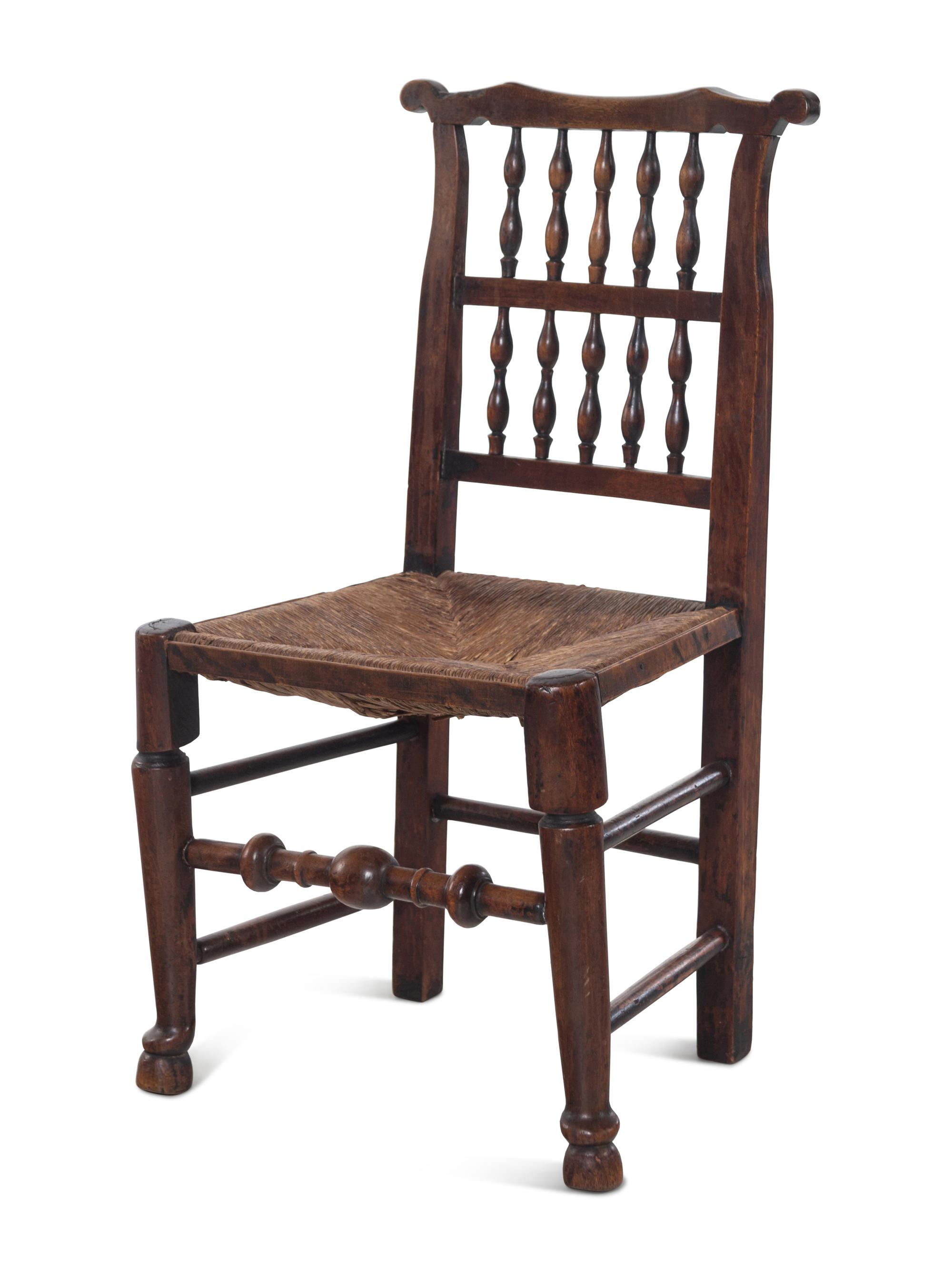 A Pair of English Oak Lancashire Side Chairs