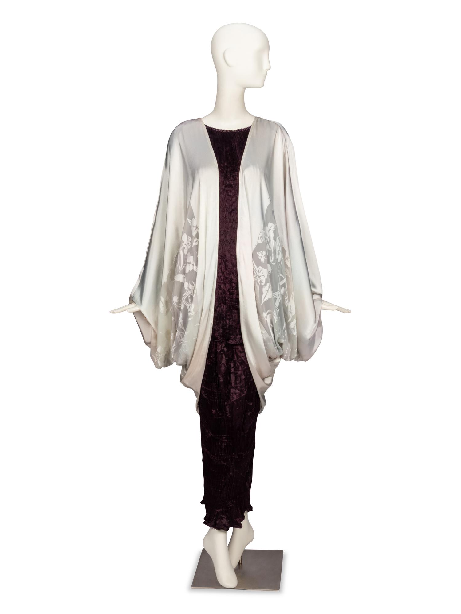 Charles & Patricia Lester, Devoré Topper & Pleated Silk Skirt Ensemble