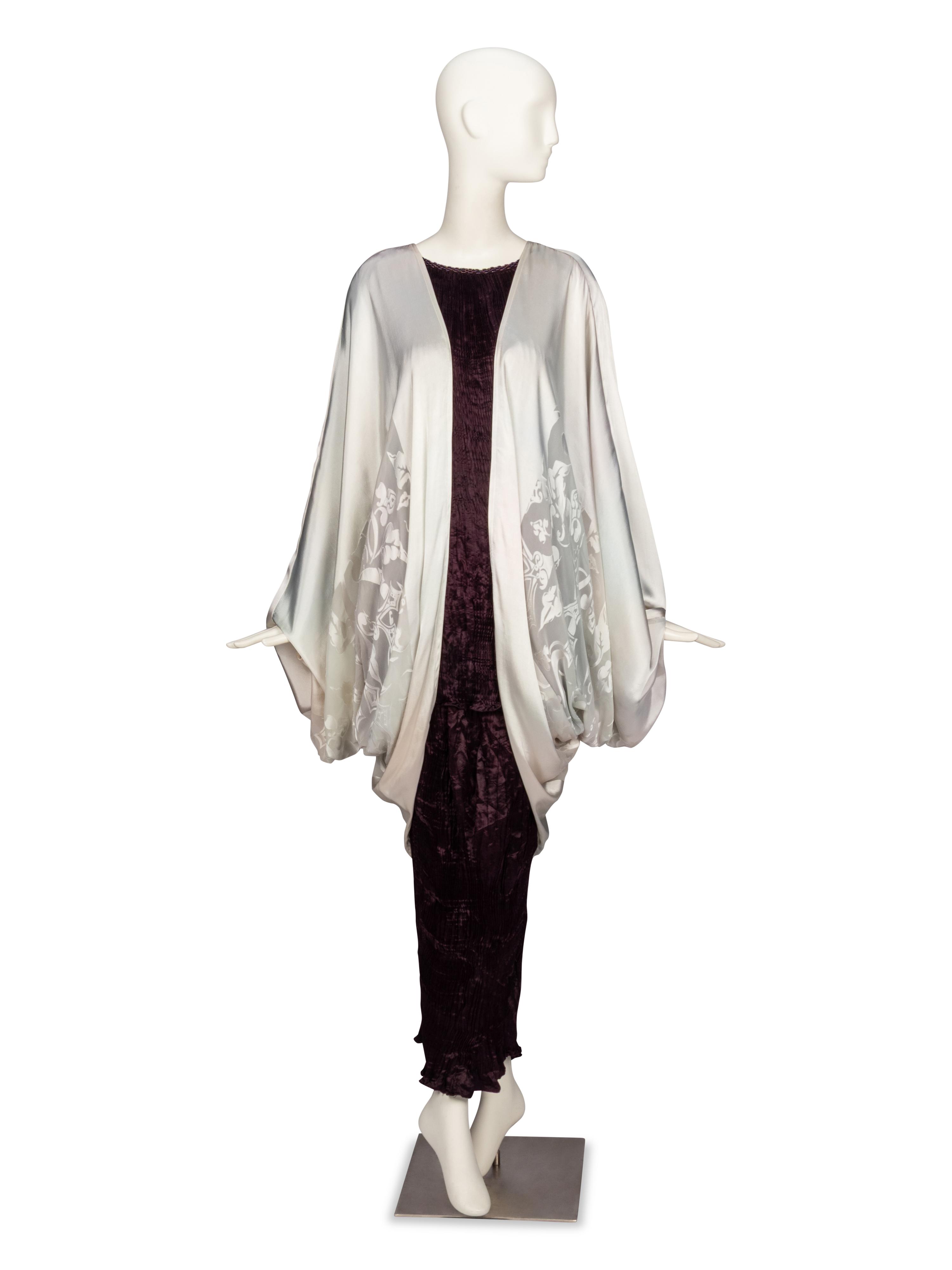 Charles & Patricia Lester, Devoré Topper & Pleated Silk Skirt Ensemble