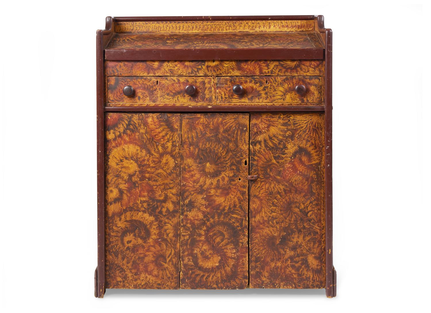 A Classical Painted and Vinegar Grained Standing Desk