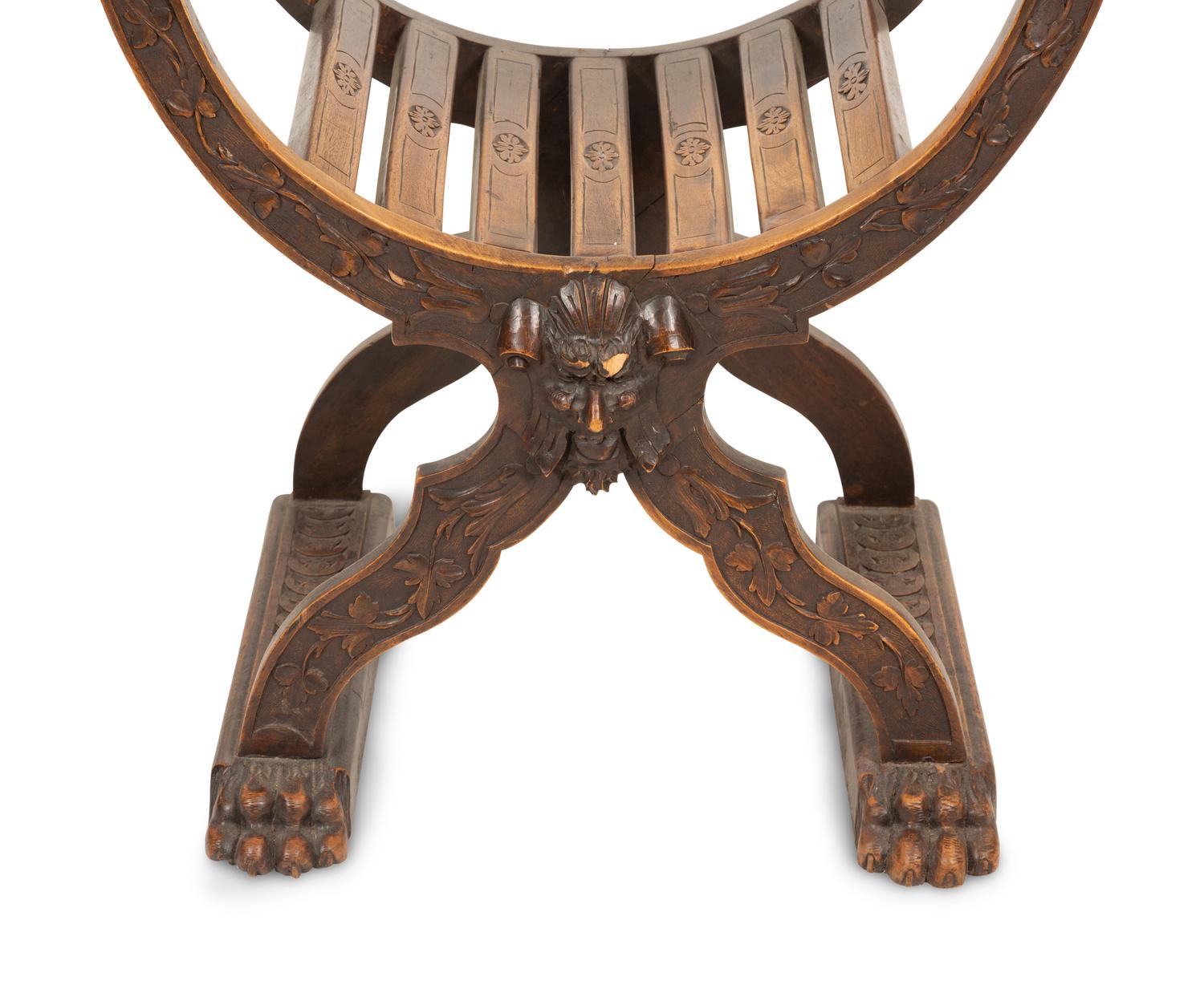 An Italian Savonarola Style Armchair