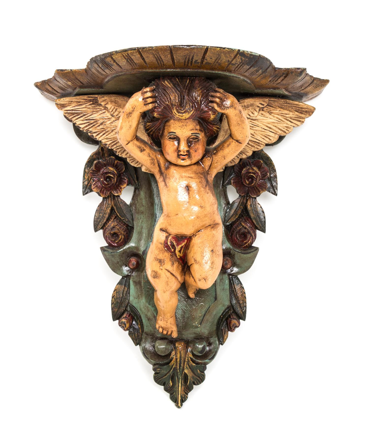 A Venetian Style Painted Wall Bracket Height 16 inches. — 20TH CENTURY