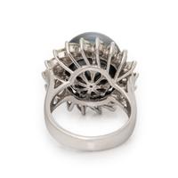 Gray Cultured Pearl, Diamond, and White Gold Ring