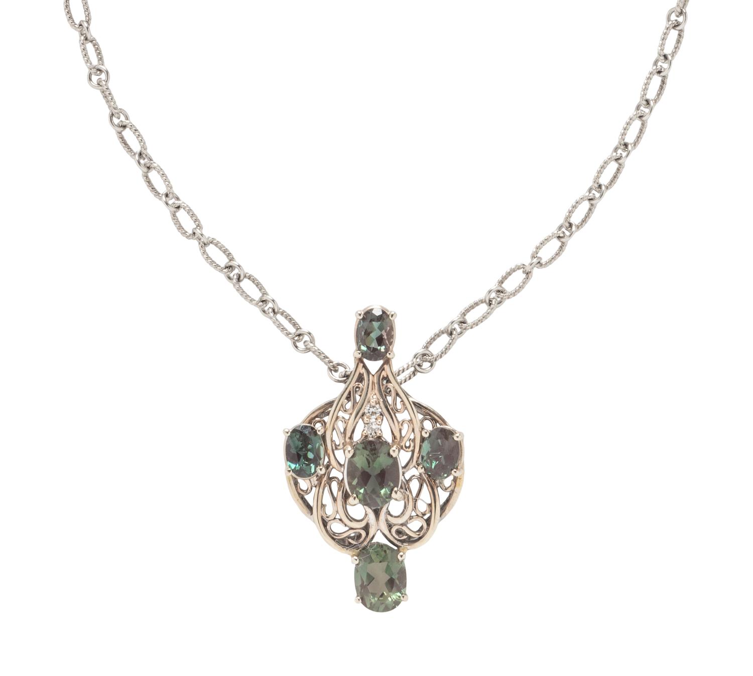 ANDESINE PENDANT AND PLATINUM CHAIN