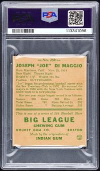 A 1938 Goudey Heads Up Joe DiMaggio Rookie Baseball Card No. 250 (PSA 3 VG)