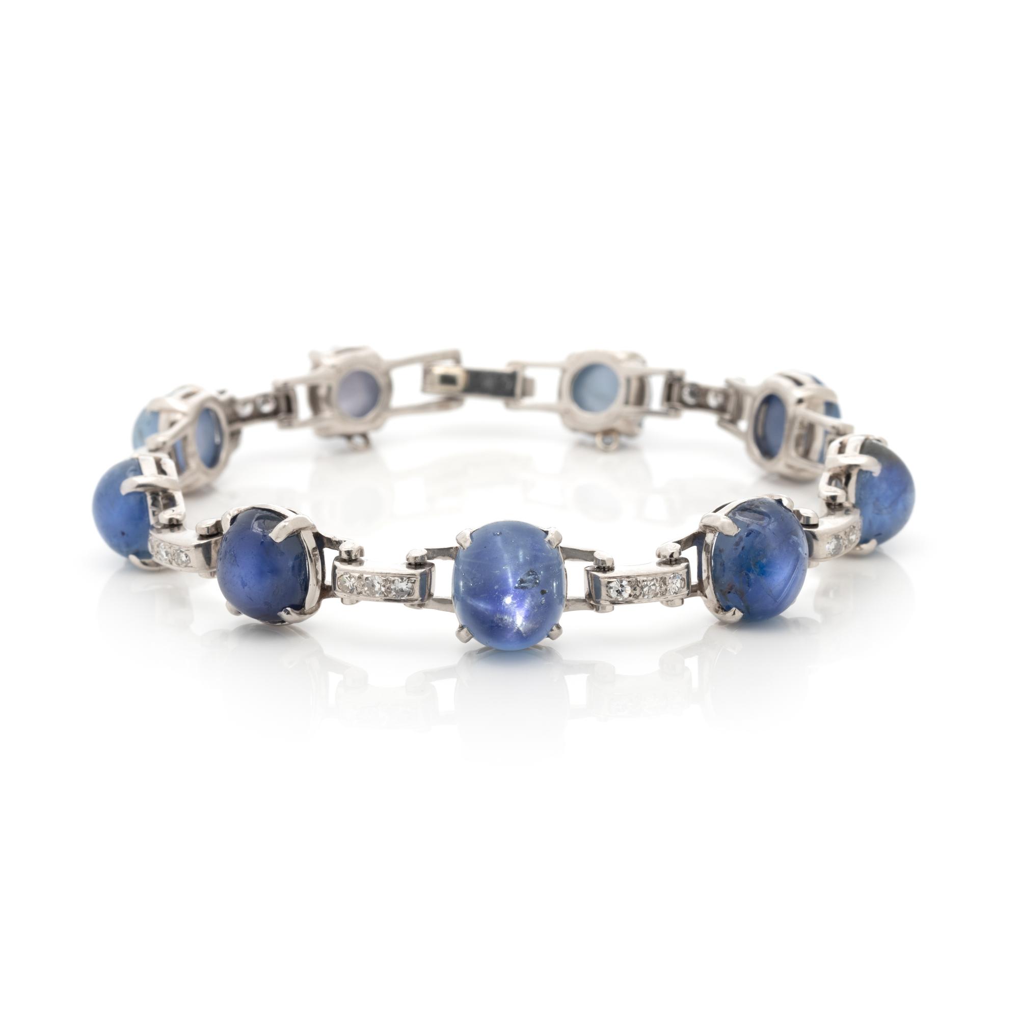 STAR SAPPHIRE AND DIAMOND BRACELET