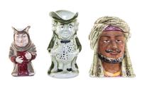 Three Ceramic Figural Table Articles Height of largest 6 1/2 inches.